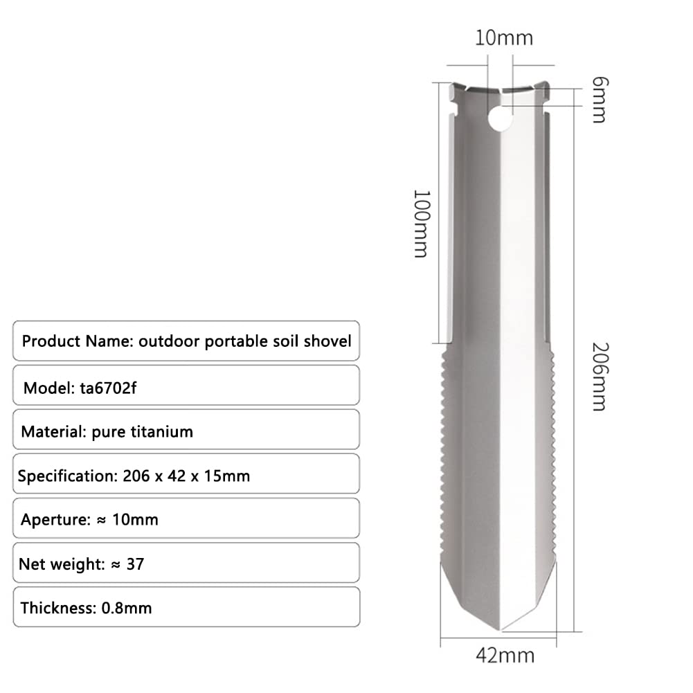 Pala in Titanio Garvee Pieghevole Ultraleggera per Festa del Papà - Campeggio, Spiaggia, Giardino con Borsa Trasporto