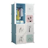 Garvee Armadio Modulare per Bambini, 8 Cubi Fai da Te, Blu, 75x47x147cm, Salvaspazio, Versatile, per Camera da Letto e Corridoio - Blu