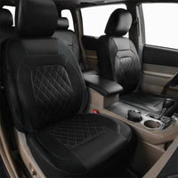 Garvee Set coprisedili per auto da 9 pezzi, impermeabili, in similpelle antiscivolo, universali per auto, camion, SUV, neri