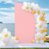 Garvee Copertura per arco nuziale 5 piedi Elastico in spandex con parte superiore a mezzaluna, riutilizzabile per decorazioni per matrimoni, compleanni e feste, bianco - Come mostrato