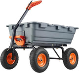 Autocarro con cassone ribaltabile per impieghi gravosi Garvee, capacità di 408 kg, pneumatici fuoristrada da 33 cm, maniglia 2 in 1, telaio in metallo, scarico rapido, per giardino e cortile, robusto grigio - Grigio