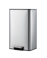 Garvee Bidone Della Spazzatura 18 Litri In Acciaio Inox Rettangolare Con Pedale Silenzioso E Coperchio Soft-Close Per Ufficio E Cucina Argento Compatto - Silver