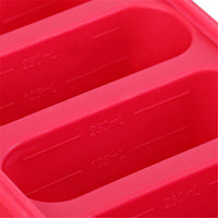 Vassoio per congelatore in silicone Garvee a 4 celle per zuppe, brodo e salse, 4 cubetti con coperchi, conservazione degli alimenti, rosso