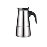 Moka in acciaio inox per caffettiera Garvee Espresso - 1-2 tazze (≈100 ml), caffettiera italiana, argento, qualità per uso domestico - Argento