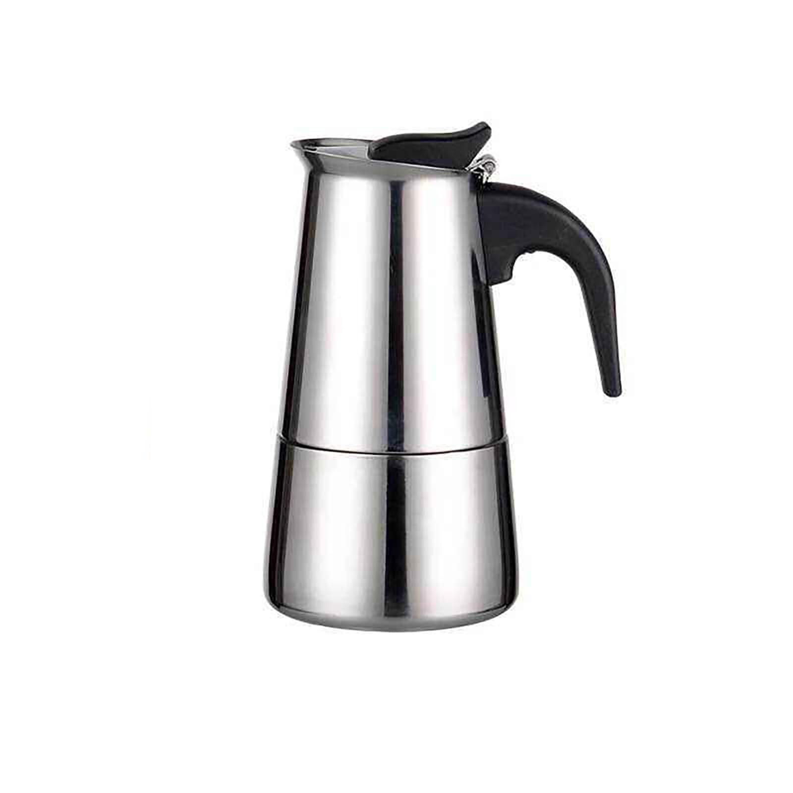 Moka in acciaio inox per caffettiera Garvee Espresso - 1-2 tazze (≈100 ml), caffettiera italiana, argento, qualità per uso domestico