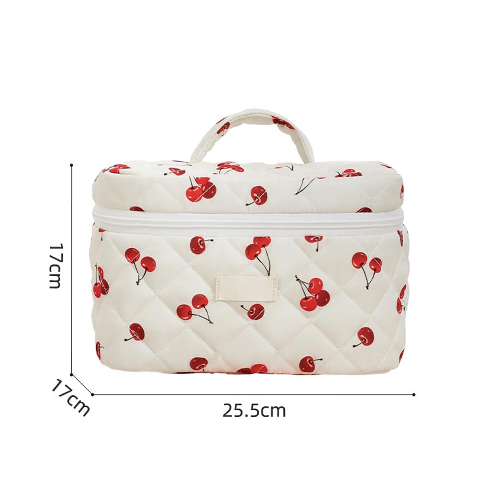 Garvee Set da 3 pezzi di borse cosmetiche in nylon trapuntato, grandi, per viaggi e uso quotidiano, leggere e versatili