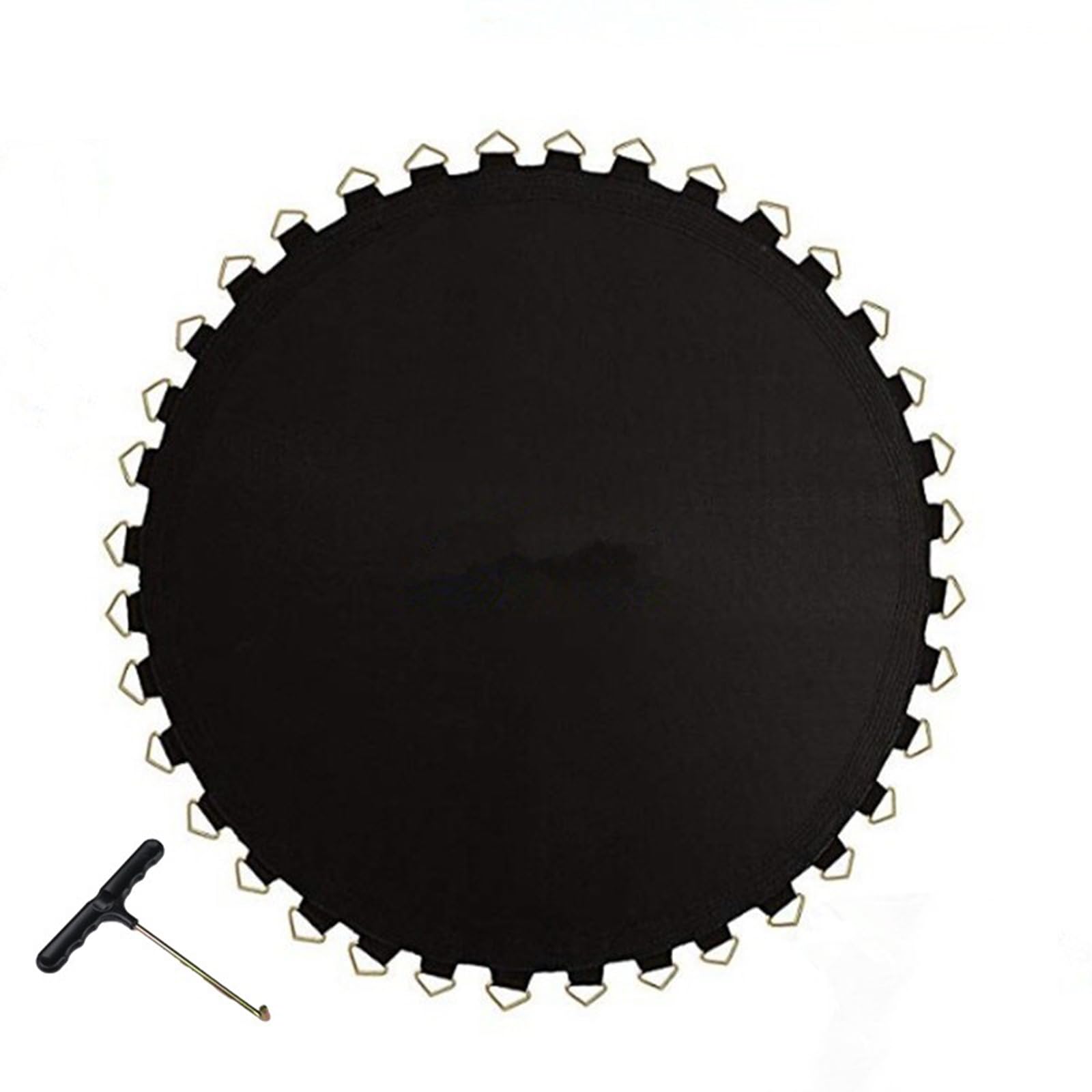 Telo da salto per trampolino Garvee Ø 366 cm con 72 occhielli, impermeabile, resistente ai raggi UV, nero, accessorio di ricambio per trampolino per salti all'aperto