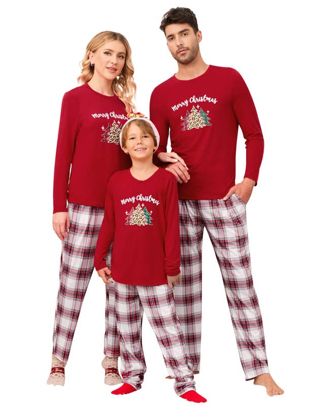 Garvee Christmas Family Pigiama natalizio a maniche lunghe, due pezzi, rosso XL, comodo e caldo per le feste in famiglia