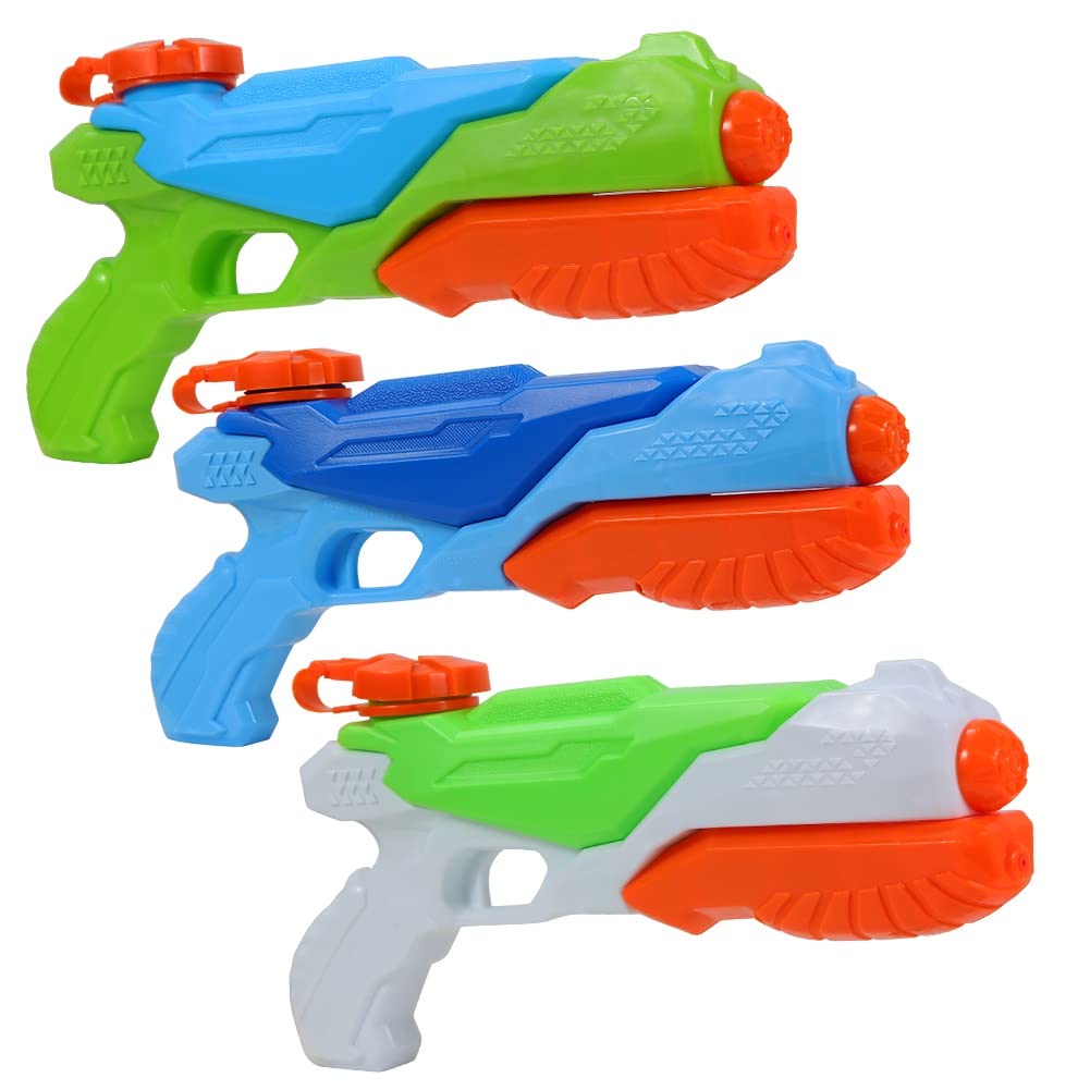 Garvee Confezione da 3 Pistole ad Acqua per Bambini e Adulti, Pistole ad Acqua, Giocattoli da Piscina, 11,4"x5,3", Blu