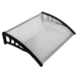 Pensilina Garvee per porta d'ingresso, tetto trasparente in ABS 100x80 cm, protezione da pioggia e raggi UV, staffa nera curva per uso esterno