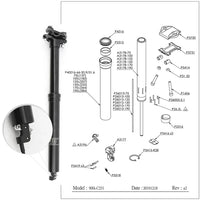 Reggisella telescopico Garvee da 31,6 mm per mountain bike, leva remota interna regolabile, escursione da 125 mm, robusto ed elegante