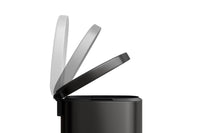 Set di bidoni della spazzatura in metallo Garvee da 13 galloni e 2,6 galloni, antiruggine, pedale, per cucina e bagno, nero, compatto