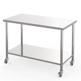 Tavolo da lavoro in acciaio inossidabile Garvee 91.44x60.96 cm 201 SS gambe robuste argento per cucina e officina - argento