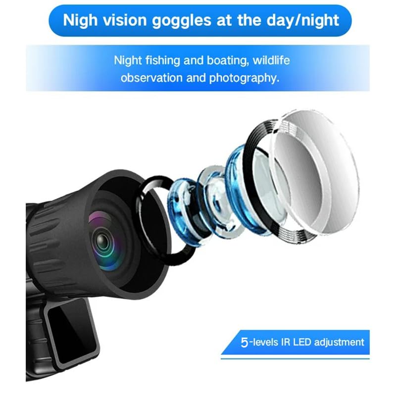 Monoculare per visione notturna Garvee 4K HD con IR da 850 nm per sorveglianza esterna, foto da 36 MP, batteria al litio, lunga distanza