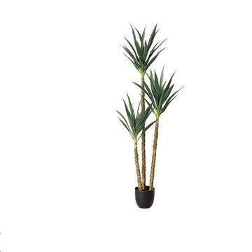 Garvee Pianta artificiale di legno di ferro brasiliano, 6 piedi, albero da giardino con 5 tronchi, flessibile, facile da pulire, materiale PE, elegante vaso per decorazioni interne ed esterne, verde
