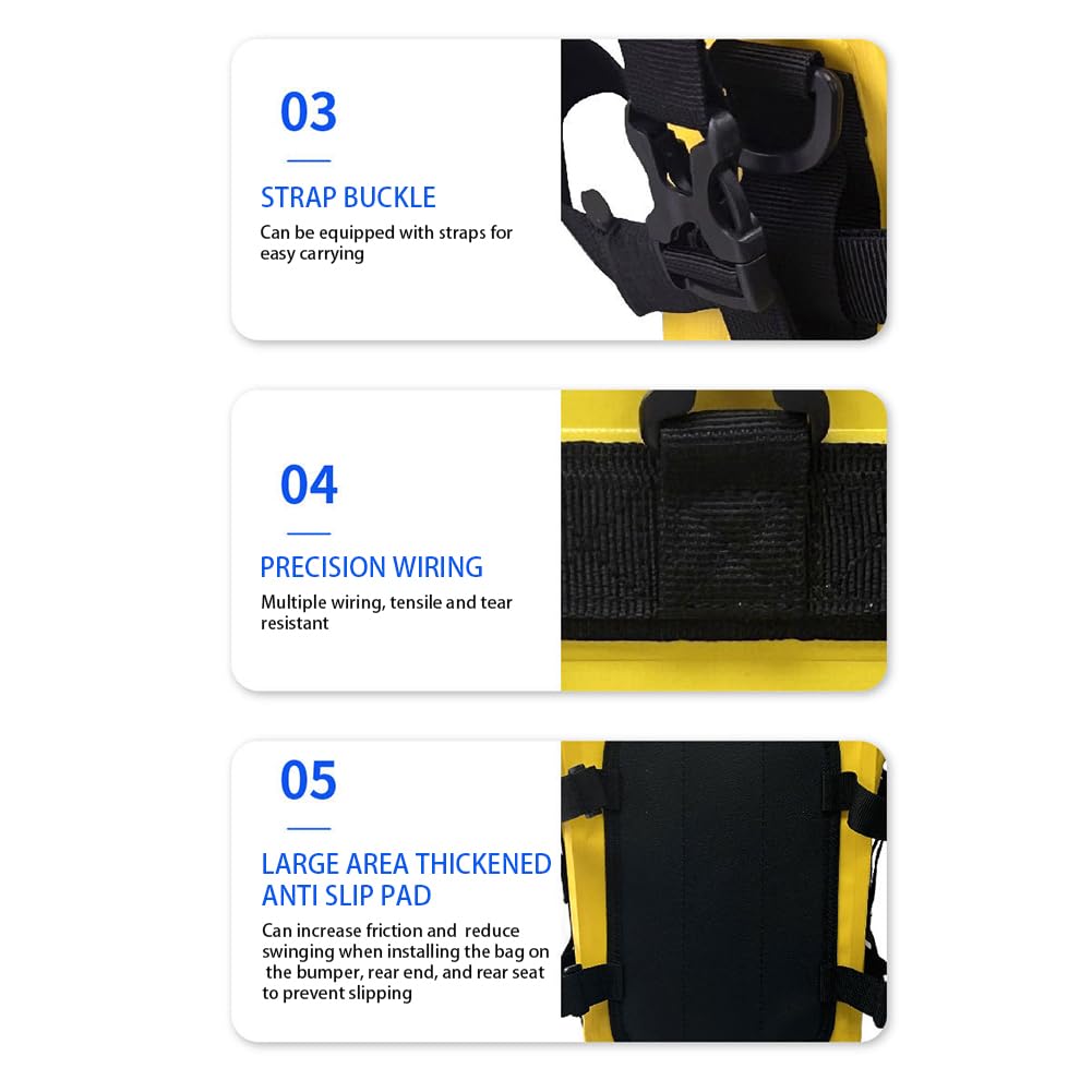 Borsa per moto Garvee con barra protettiva, impermeabile IPX6, 8L, gialla, per telai di moto e uso fuoristrada