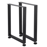Gambe per tavolo in metallo Garvee da 28x16 pollici, piedini regolabili per impieghi gravosi, in ferro battuto, stile industriale, rustico, nero, per tavoli da pranzo e da giardino