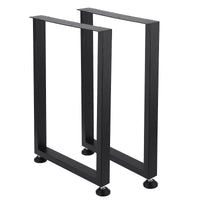 Gambe per tavolo in metallo Garvee da 28x16 pollici, piedini regolabili per impieghi gravosi, in ferro battuto, stile industriale, rustico, nero, per tavoli da pranzo e da giardino