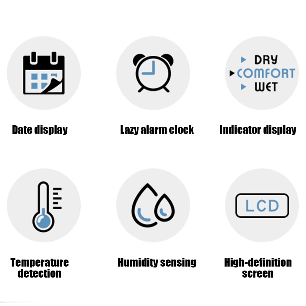 Sveglia digitale LCD Garvee con ampio display, ora e temperatura, design magnetico multifunzionale per la casa, orologio da parete e da tavolo, termometro