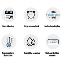 Sveglia digitale LCD Garvee con ampio display, ora e temperatura, design magnetico multifunzionale per la casa, orologio da parete e da tavolo, termometro