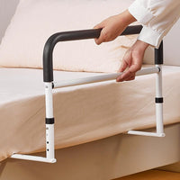 Sponda per letto Garvee per anziani, altezza regolabile 64x55x36,5~43,5 cm, nero e bianco, protezione anticaduta, robusta e sicura