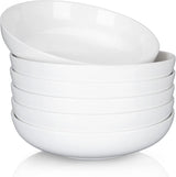 Set di ciotole per pasta Garvee, 6 pezzi, porcellana di alta qualità, adatte al microonde e alla lavastoviglie, 8 pollici, bianco e nero, per pasti in famiglia