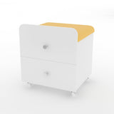 Garvee Sgabello Vanity con Storage, Panca Imbottita, Cassetto Organizzatore, Design Quadrato, Uso Versatile, Camera e Soggiorno, Materiale Durevole - Yellow