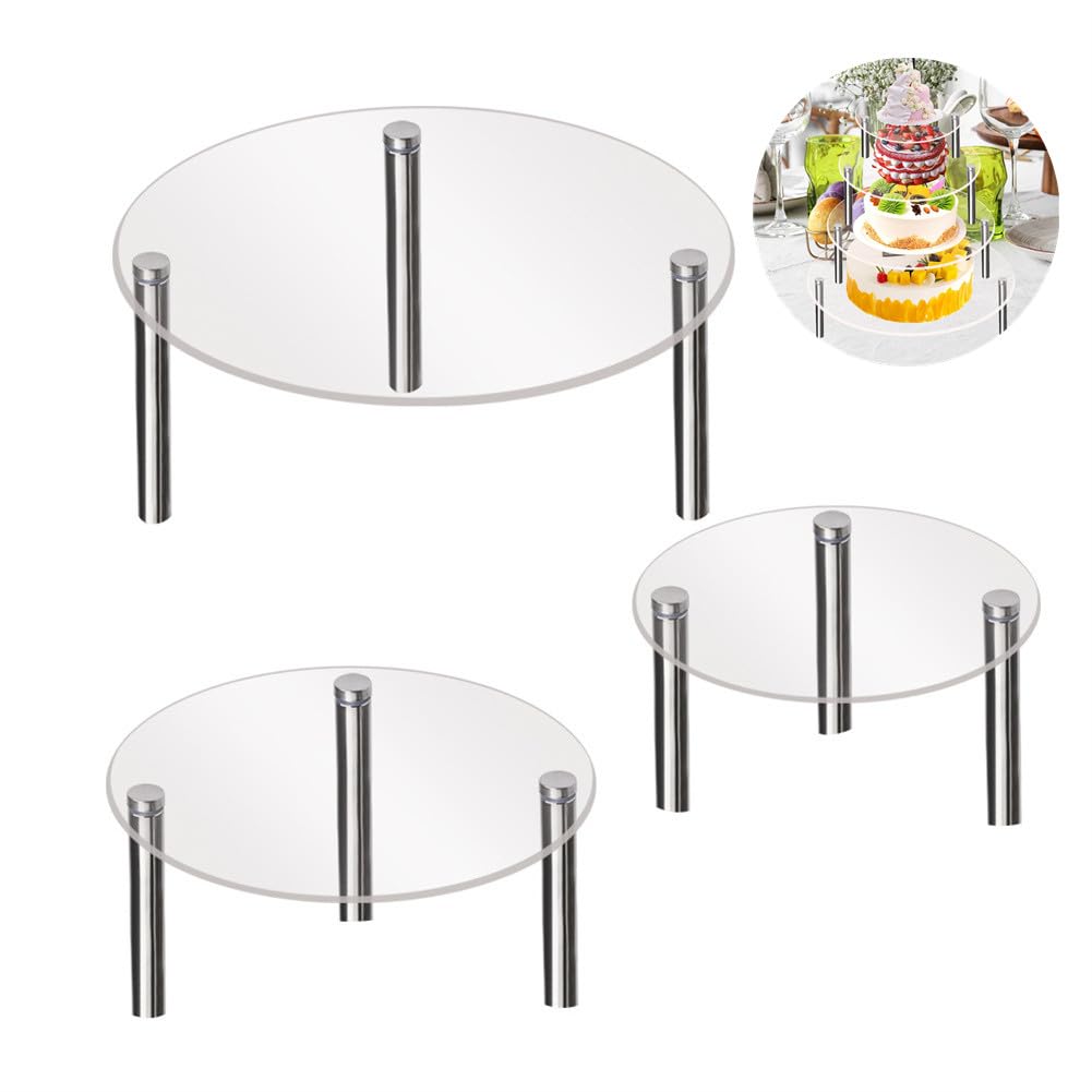 Alzata per Torte Garvee Trasparente 20,3 cm con Gambe Metalliche - Resistente al Calore e Riutilizzabile Torte e Antipasti 115x20x30 cm
