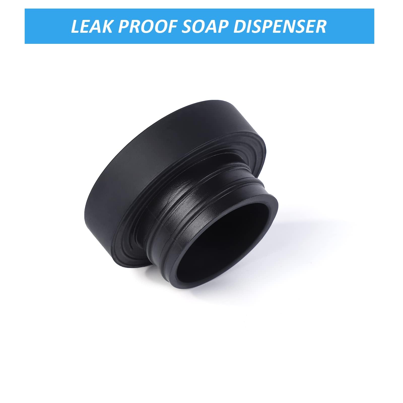 Dispenser di detersivo per piatti ricaricabile Garvee, bottiglia in silicone, facile da spremere, dispenser di sapone per le mani per cucina e bagno, nero