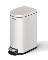 Garvee Bidone Per Rifiuti Bagno 2,6 Galloni Acciaio Inox Bianco, Pedale Resistente, Design Salvaspazio - Bianco