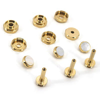 Garvee Set 12 Pulsanti per Tromba in Ottone con Intarsio Turchese - Accessori per Strumenti a Fiato, Montaggio Facile, Design Elegante, Colore Naturale