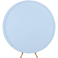 Garvee 6,5 piedi Copertura per fondale rotonda Copertura per arco nuziale per 2 m di diametro Antipiega Elasticizzato Spandex Sfondo fotografico Cerchio Arco di palloncini Baby Shower Matrimonio Bianco