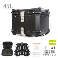 Garvee Valigia Moto 45L Alluminio Impermeabile Nero Opaco Touring - Serratura Sicura, Rivestimento Rimovibile, Installazione Rapida