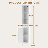 Mobiletto da bagno alto Garvee da 170 cm con ante scorrevoli, 3 ripiani, legno, nero, versatile per bagno e corridoio, sottile