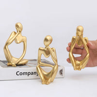 Garvee 3PCS Figurine Artistiche Astratte in Resina Nera - Design Moderno per Scrivania e Soggiorno, Miniature Pensatori, Dimensioni Compatte, Nero