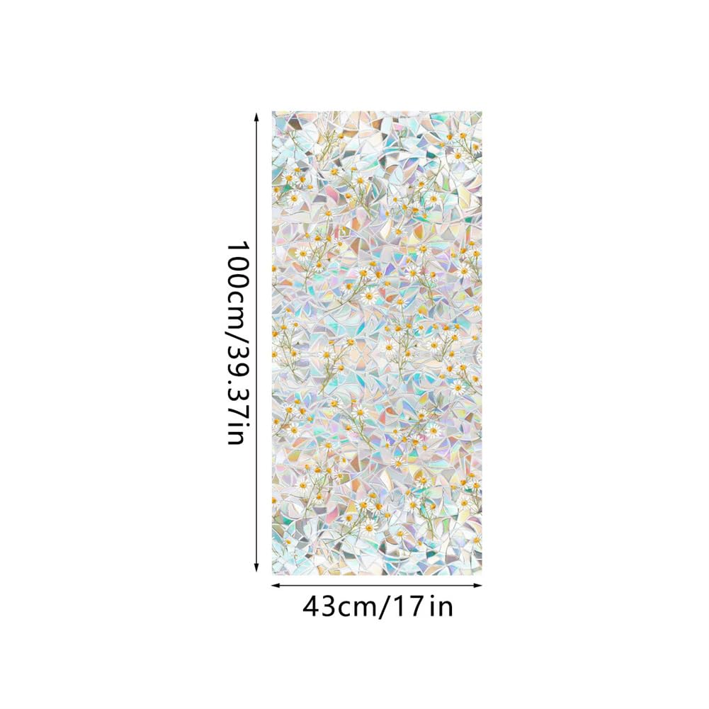 Garvee Pellicola Protettiva per Finestre Vetro Colorato 3D Blocca Sole Facile Installazione 43x100 cm Multicolore Casa e Ufficio