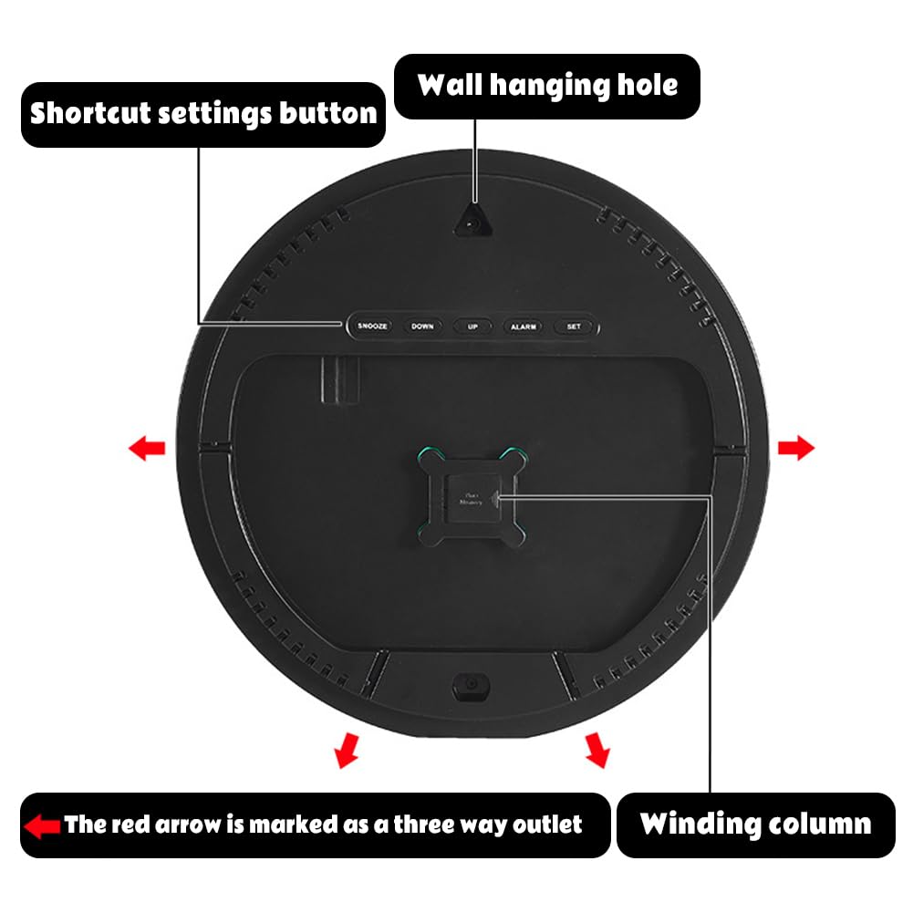 Orologio da parete digitale Garvee da 30 cm con data, settimana, visualizzazione della temperatura, giallo, elettronico per ufficio e casa