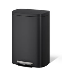 Pattumiera da cucina in metallo Garvee da 13 galloni e 50 litri con coperchio a chiusura ammortizzata e secchio interno per isola cucina, nera ed ergonomica