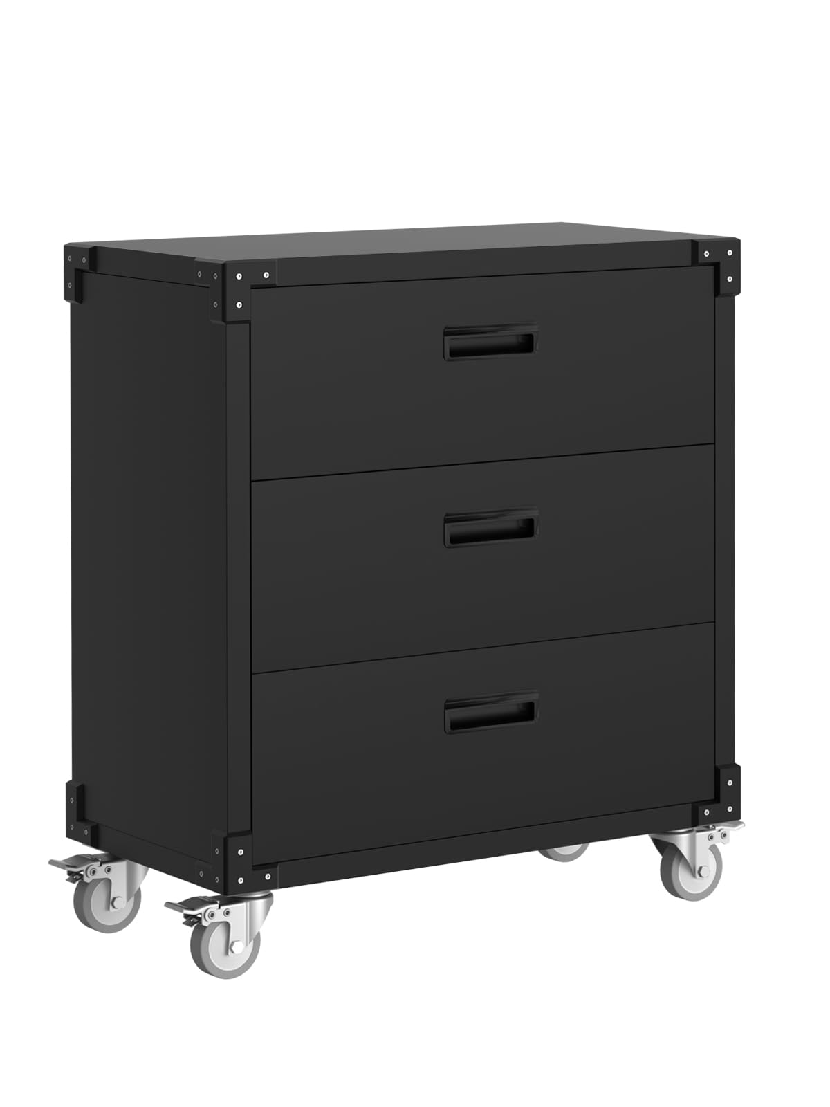 Mobiletto portautensili Garvee a 3 cassetti su ruote - Banco da lavoro in metallo resistente per officina e cantina, 31,5" L x 16,5" P, verniciato a polvere nero