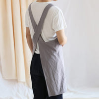 Garvee Küchenschürze Unisex Stile Giapponese Mit Großen Taschen, Schienale Incrociato Für Küche, Giardinaggio, Pittura, 72x90 cm, Grigio