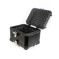 Garvee Valigia Moto 45L Bauletto Impermeabile in Alluminio per Viaggi in Moto, Serratura Sicura, Rivestimento Interno Rimovibile, Installazione Rapida, Nero