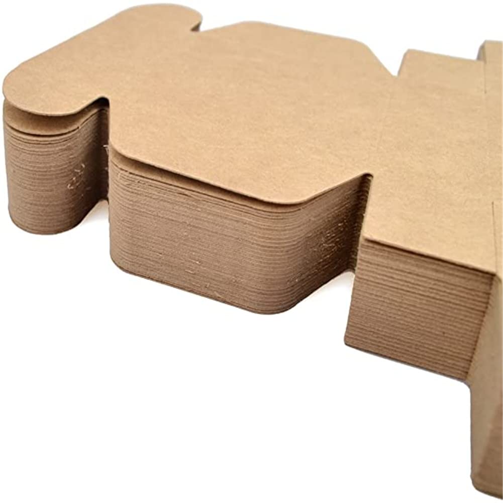 Garvee Cajas De Papel Kraft Resistenti E Riutilizzabili Per Regali E Artigianato, 7,5x7,5x3 Cm, Marrone Naturale