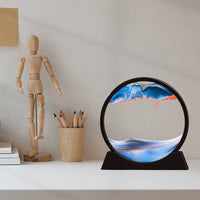 Clessidra artistica in movimento GARVEE 3D con paesaggio naturale da 7 pollici, blu, per soggiorno e ufficio