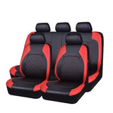 Garvee Set Coprisedili Auto 9 Pezzi Impermeabili Antiscivolo Pelle PU Universali per Auto Furgoni SUV - nero