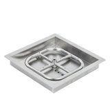 Garvee Kit Bruciatore da Incasso 12x12 in Acciaio Inox per Focolare, Gas Naturale e Propano, Interno ed Esterno, Resistente, Silenzioso