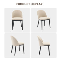 Sedie da pranzo imbottite Garvee, set da 2, beige, moderne, cuscini spessi, gambe in legno, schienale ergonomico, per cucina e bar