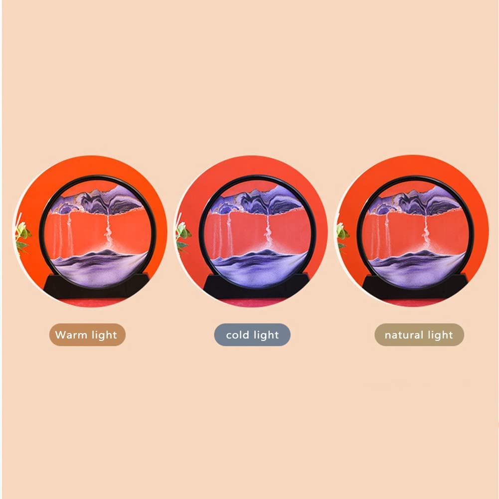 GARVEE Mobile Clessidra 3D Natura Paesaggio Arte 7 pollici Supporto in vetro viola per soggiorno e ufficio Decorazione