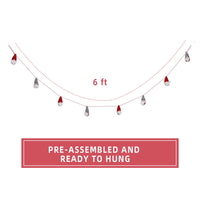 Ghirlanda di gnomi natalizi Garvee da 6 piedi, in peluche, colori rosso e grigio, per albero e camino, fatta a mano