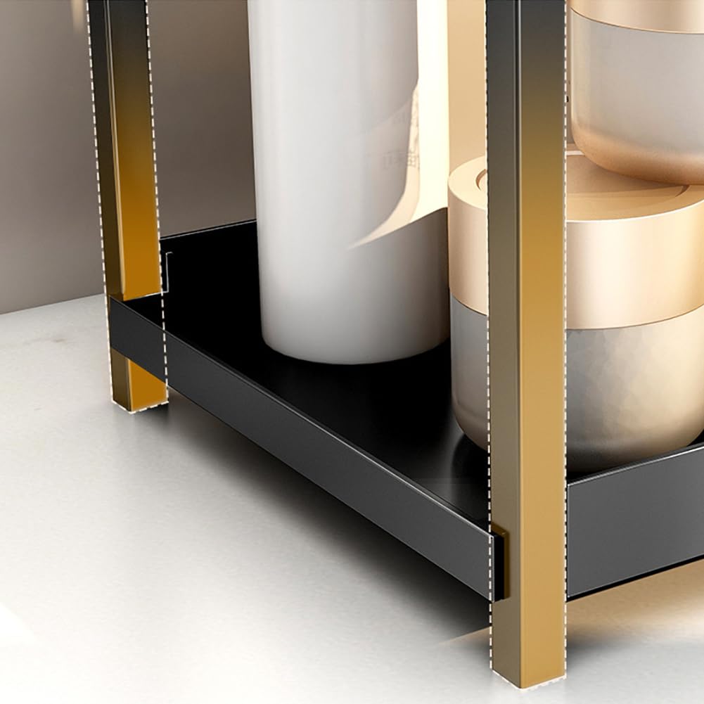 GARVEE Organizer per cucina e bagno a 2 livelli in plastica resistente, bianco, per ufficio e dormitorio per studenti