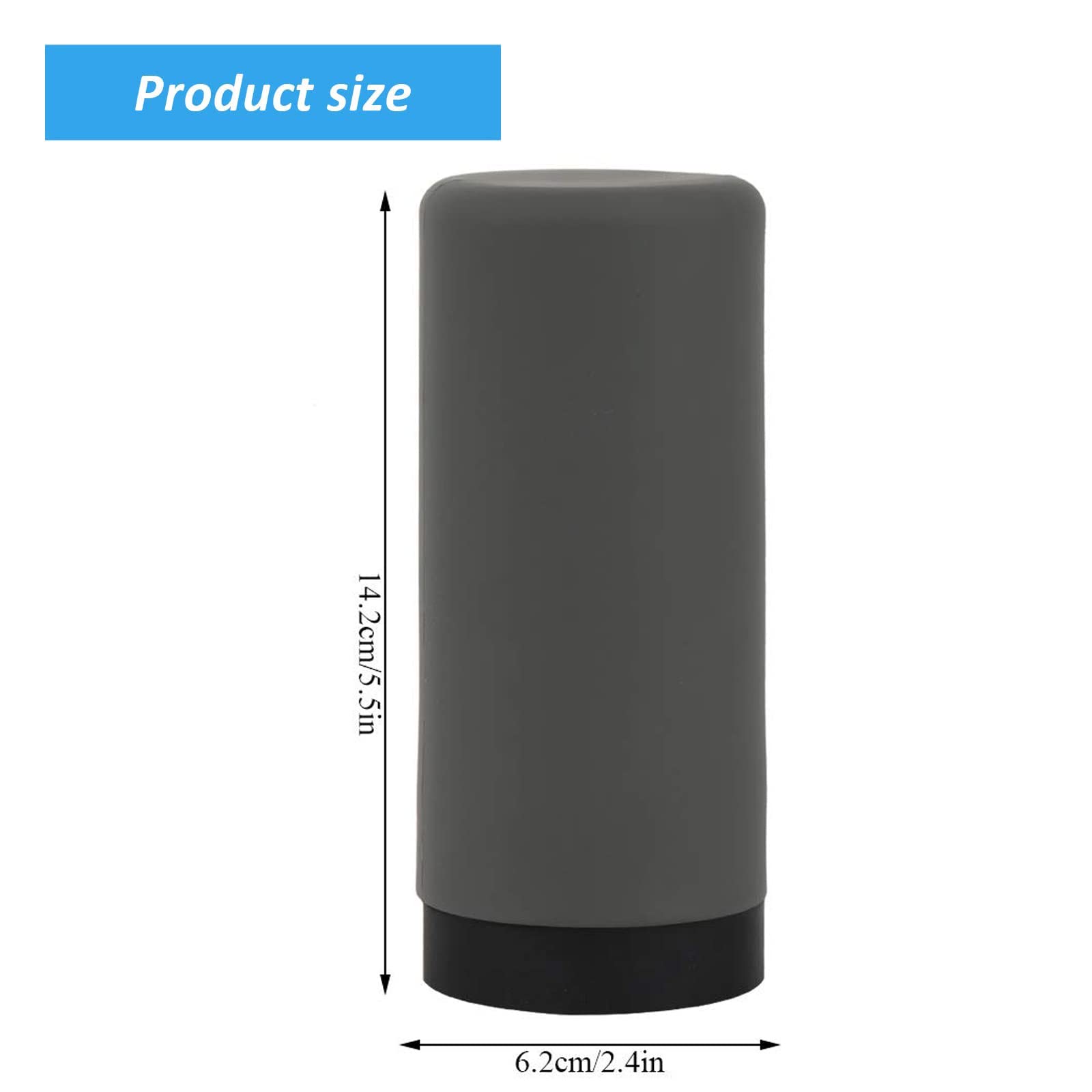 Garvee - Confezione da 2 dispenser di sapone ricaricabili per cucina e bagno, design a pressione, grigio, pratici e moderni